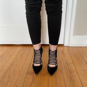 Steve Madden Prowler Black Suede Caged Heels